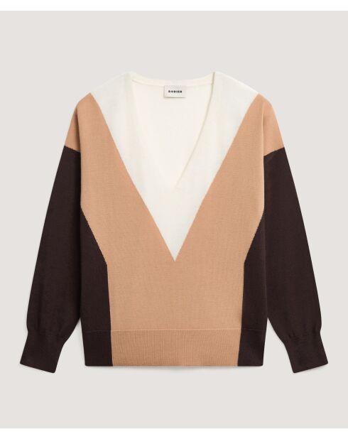 Pull Linda 100% Laine marron café