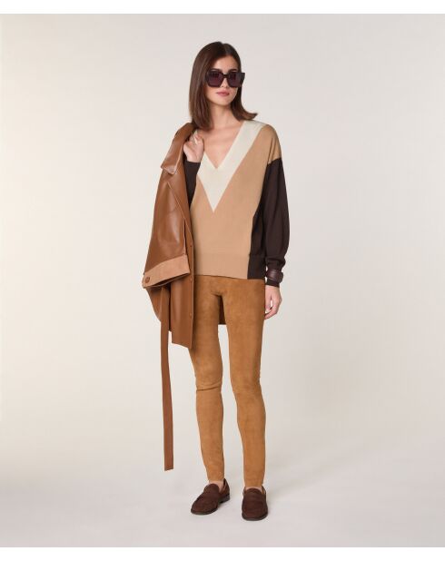 Pull Linda 100% Laine marron café