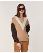 Pull Linda 100% Laine marron café