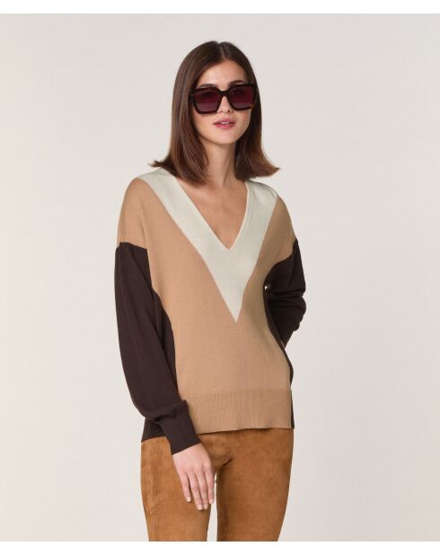 Pull Linda 100% Laine marron café