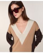 Pull Linda 100% Laine marron café