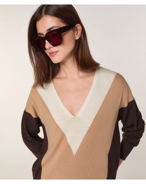 Pull Linda 100% Laine marron café