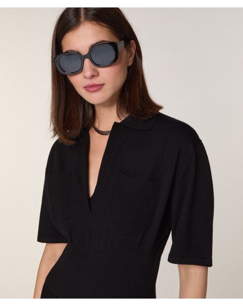 Robe Freesia en Laine mélangé noire