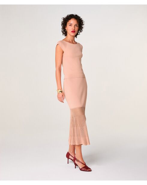 Jupe longue Milena rose poudre