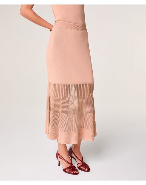 Jupe longue Milena rose poudre