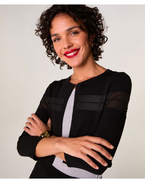 Gilet Noor col rond noir