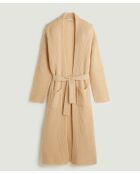 Manteau Lily-Rose long 100% Cachemire ceinture beige chiné