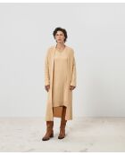 Manteau Lily-Rose long 100% Cachemire ceinture beige chiné