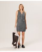 Jupe Fatoumata en Laine & Cachemire à franges gris chiné