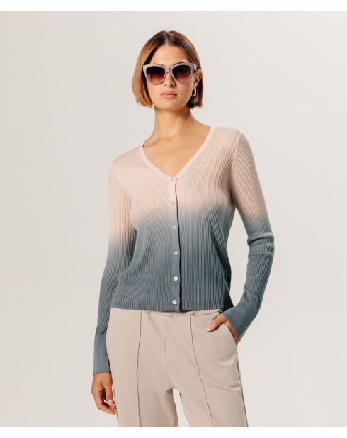 Gilet Maëlys 100% laine tie & dye beige chair