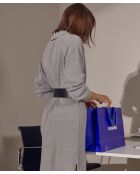 Robe Jasmine, droite, col roulé gris moyen