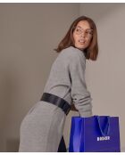 Robe Jasmine, droite, col roulé gris moyen