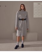 Robe Jasmine, droite, col roulé gris moyen