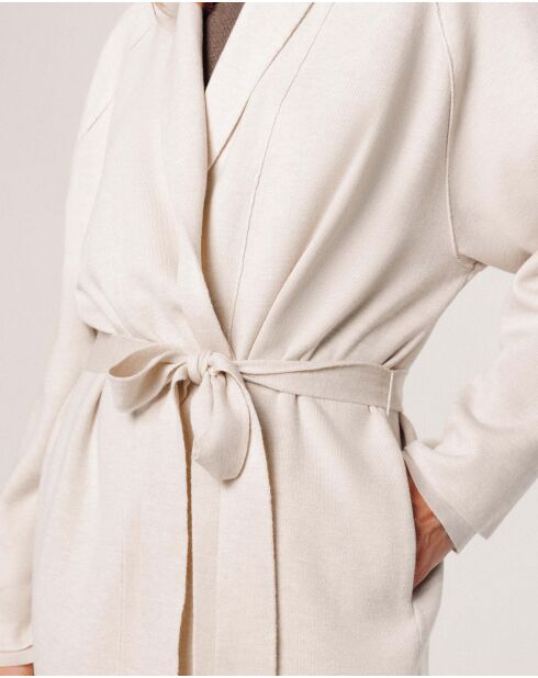Manteau Aishwarya long blanc écru