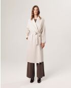 Manteau Aishwarya long blanc écru