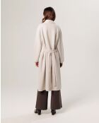 Manteau Aishwarya long blanc écru