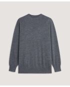 Pull Jeanne-Françoise 100% laine col montant Cotelé gris plomb