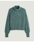 Pull Francesca col roulé vert de gris
