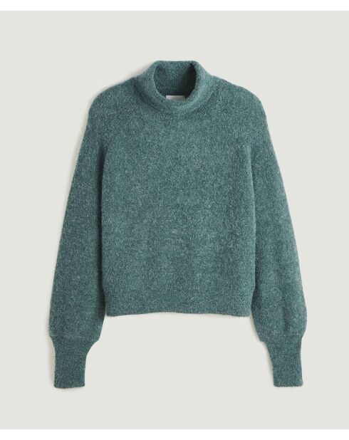 Pull Francesca col roulé vert de gris