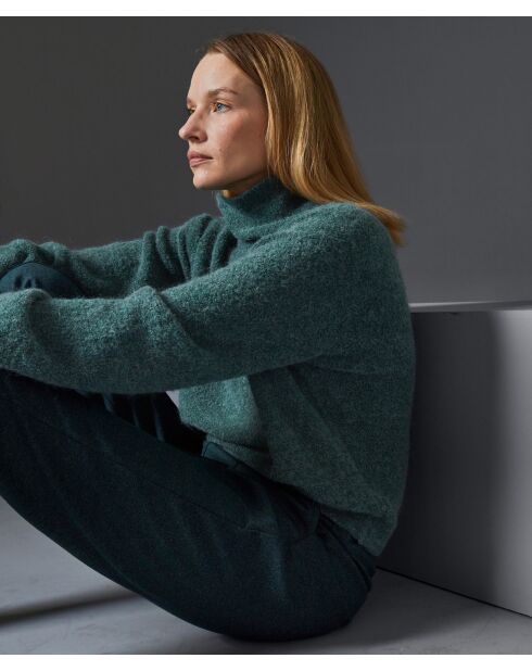 Pull Francesca col roulé vert de gris