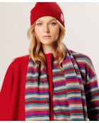 Manteau Dolorès 100% laine evasé rouge