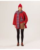 Manteau Dolorès 100% laine evasé rouge