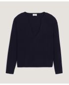 Pull Perséphone en laine col V profond noir