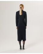 Robe droite Johanna en laine col montant noir