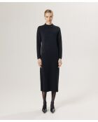 Robe droite Johanna en laine col montant noir