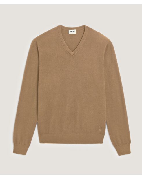 Pull Marius 100% Laine beige foncé