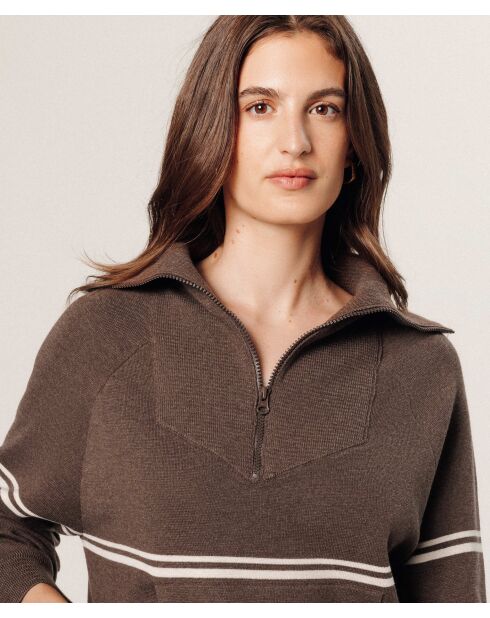 Pull Vanina col marin marron havane