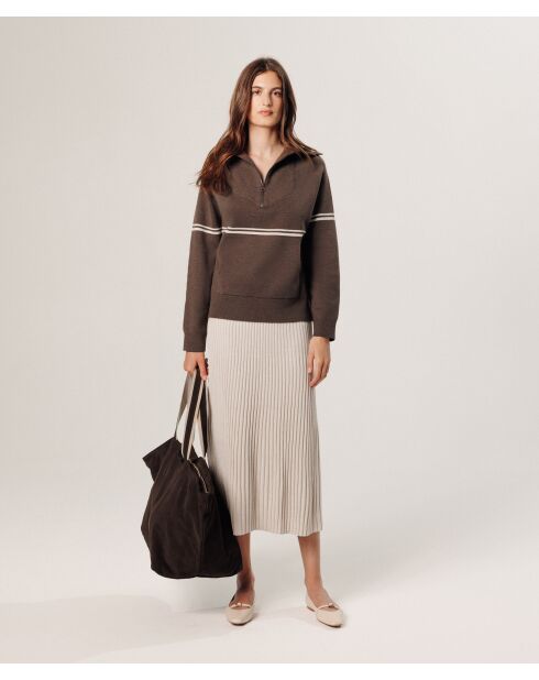 Pull Vanina col marin marron havane