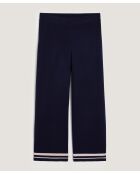 Pantalon Rania rayures inférieures bleu nuit