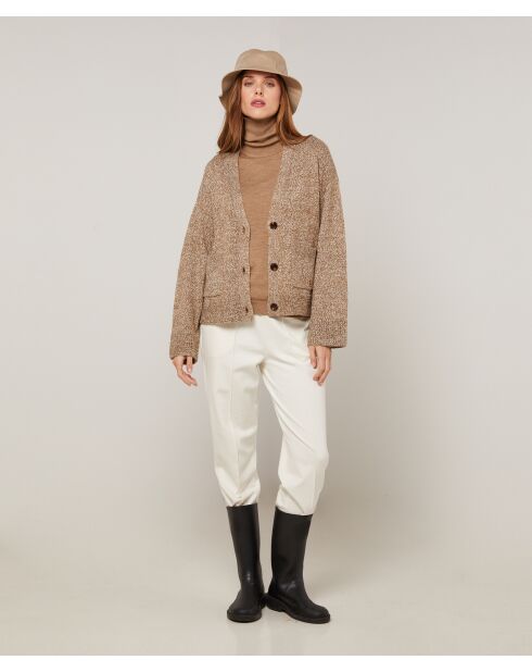 Gilet Alegria col V chiné marron