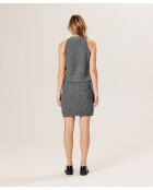 Gilet Esther en Laine & Cachemire boutonne col V sans manches gris chiné