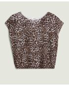 Tunique Kairi imprimé léopard marron