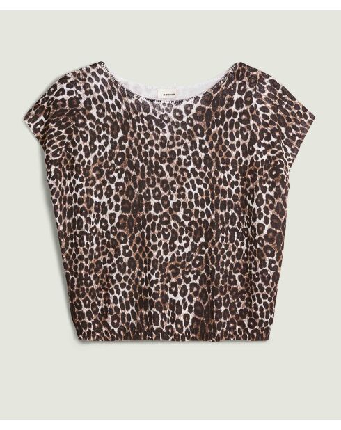 Tunique Kairi imprimé léopard marron