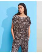 Tunique Kairi imprimé léopard marron