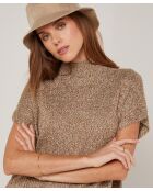 Pull Phoebe col roulé sans manches marron