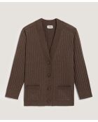 Gilet Anjelica en côtes marron havane