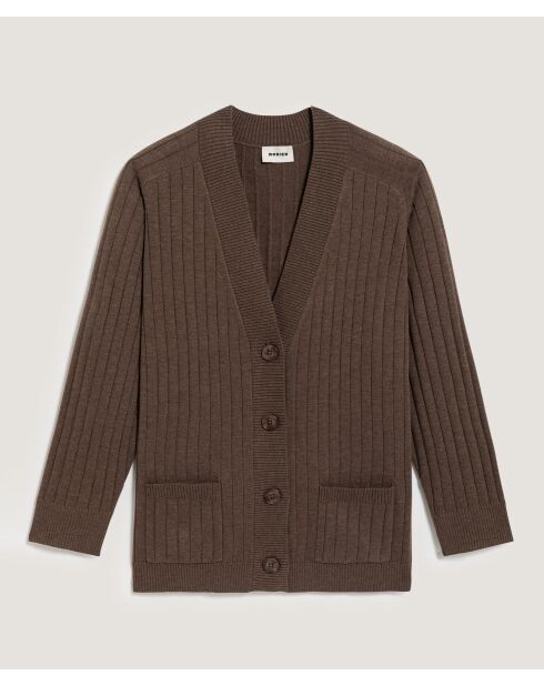 Gilet Anjelica en côtes marron havane