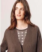 Gilet Anjelica en côtes marron havane