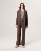 Gilet Anjelica en côtes marron havane