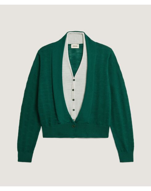 Gilet Aalya 100% Laine 2 en 1 vert anglais