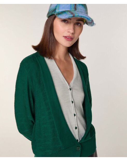 Gilet Aalya 100% Laine 2 en 1 vert anglais