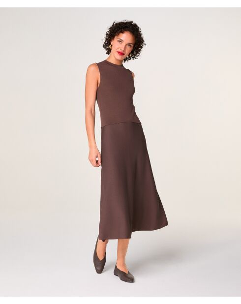 Robe Anne-Isabelle marron écorce