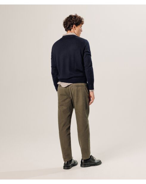 Pull Bertrand 100% laine col rond bleu nuit