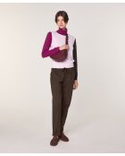 Pull Klarys 100% Laine col roulé multicolore rose pâle