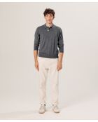 Pull Guillaume 100% laine col polo gris foncé