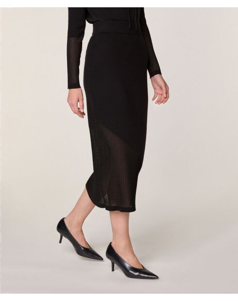 Jupe Aria en Laine mélangé noire